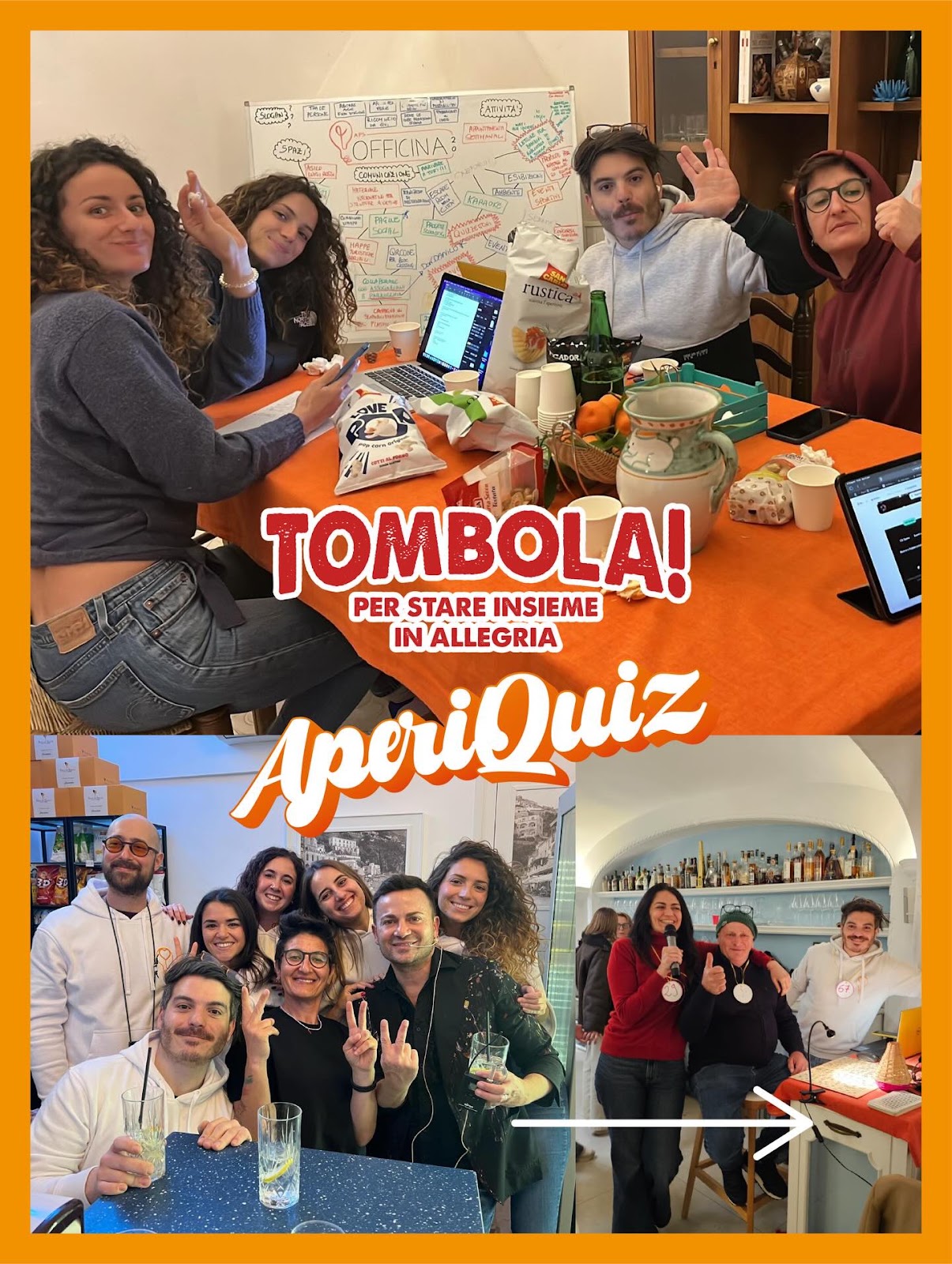 I volontari di Officina 2.0 al lavoro tra Tombola e AperiQuiz